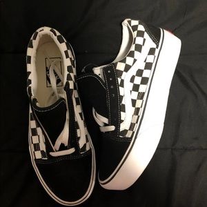 Platform checkered vans